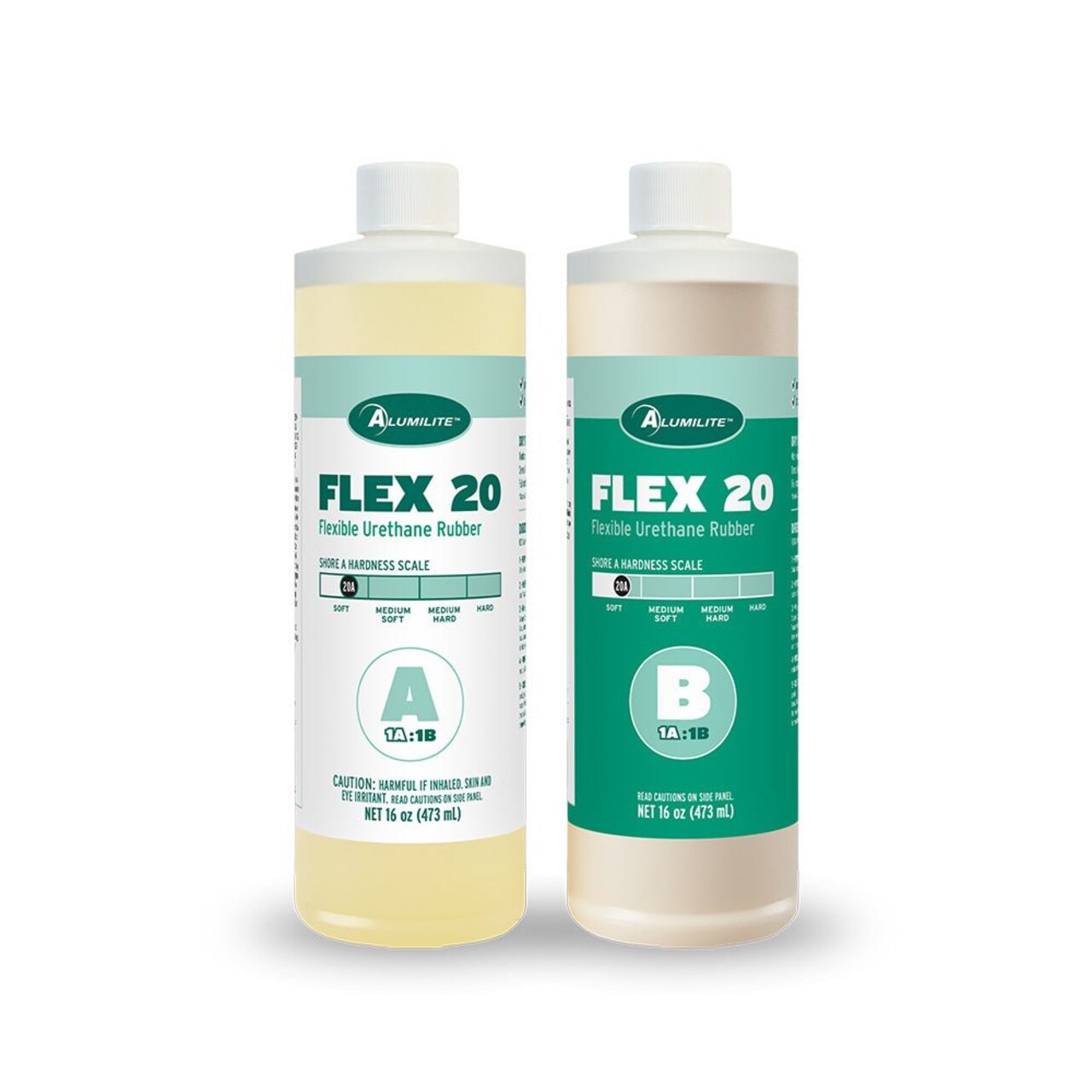 Flex 20 Flexible Urethane Rubber 32oz Kit - (16oz each; side A and side B) Shore hardness 20A